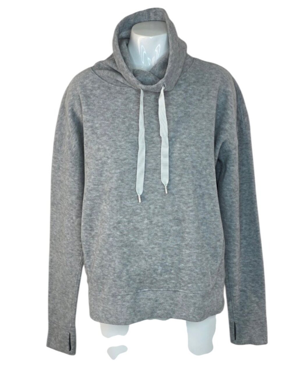 Lululemon Go Forward Pullover Heathered Core Light Grey, Fleece, Cowl, Size 6